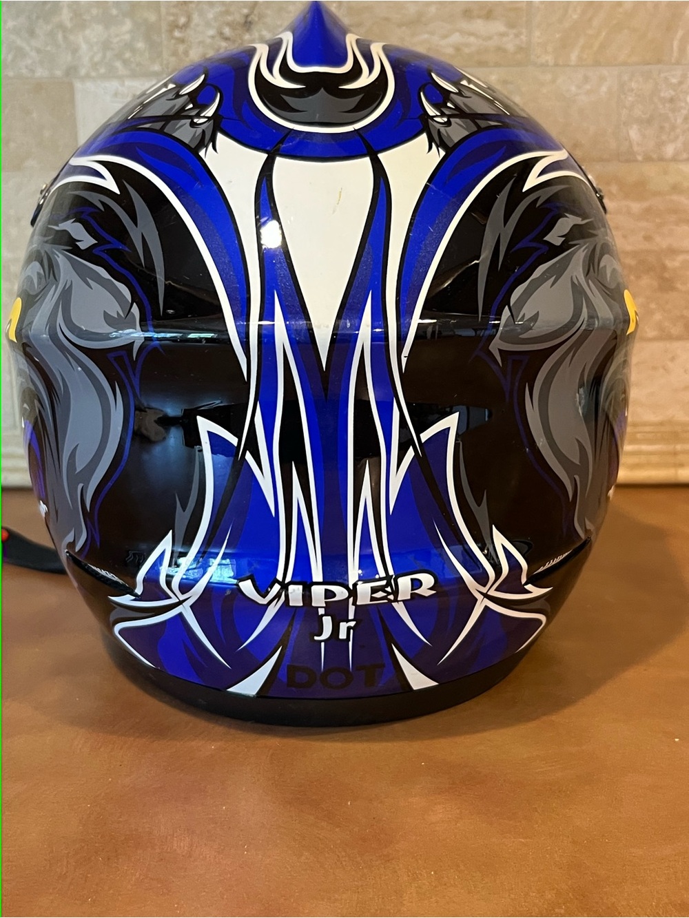 Vega viper wildcat Blue Graphic Off Road Motorcycle Helmet, Kids Small - Picture 5 of 8